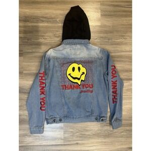 Denim Trucker Jacket Sz Small Rue 21 Blue Jean Thank You For Nothing‎ Hooded